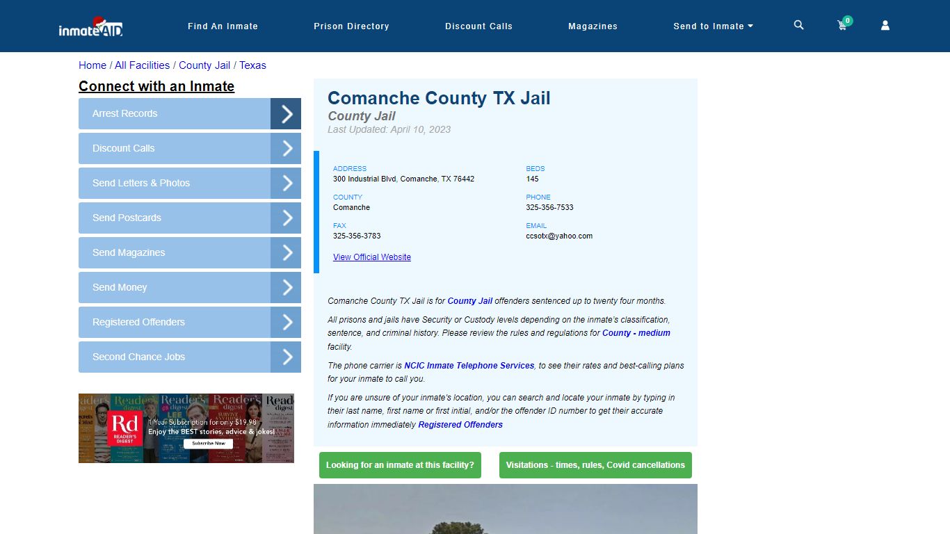 Comanche County TX Jail - Inmate Locator - Comanche, TX